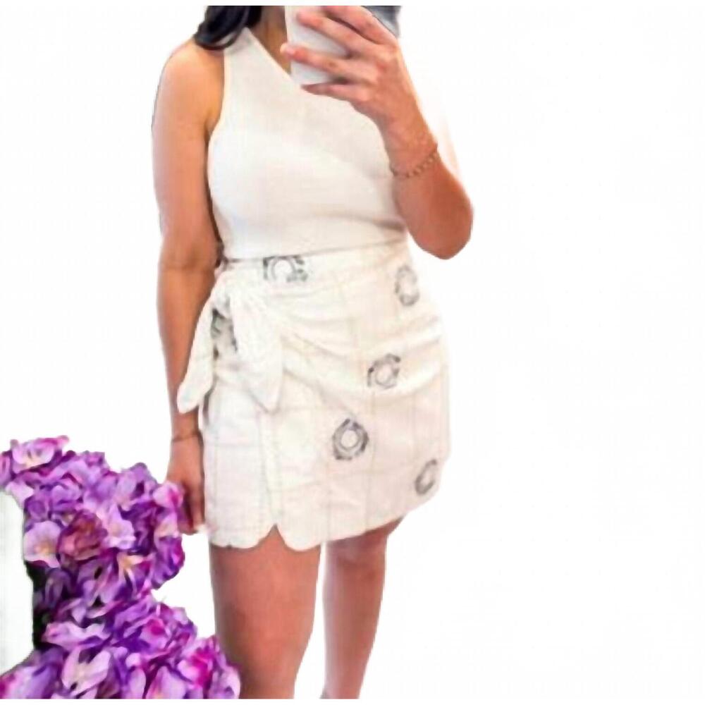 NEW DRESS TO blue rays sun skort in off white/blue